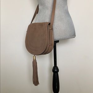 Vince Camuto Izzi Suede Flap Tassel Crossbody Bag
